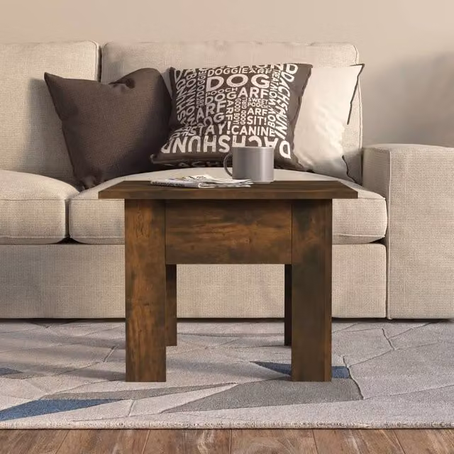 Berkfield Home Modern Square Coffee Table in Smoked Oak Brown, W/D/H: 55 x 55 x 42 cm – 1