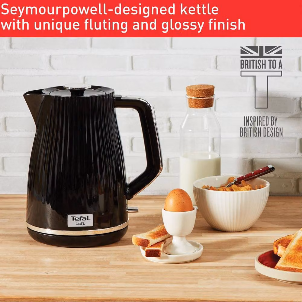 Tefal Loft KO250840 Rapid Boil Traditional Kettle with Limescale Filter, Black, 2.5 l – 4