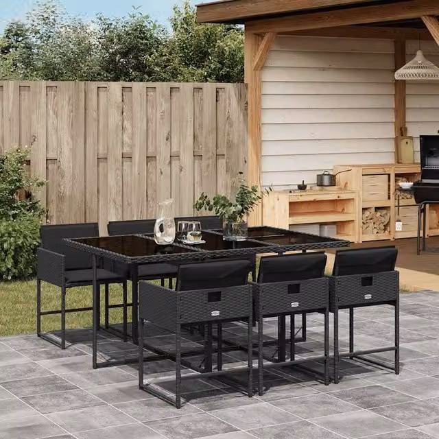 Berkfield Home Garden Dining Set in Black