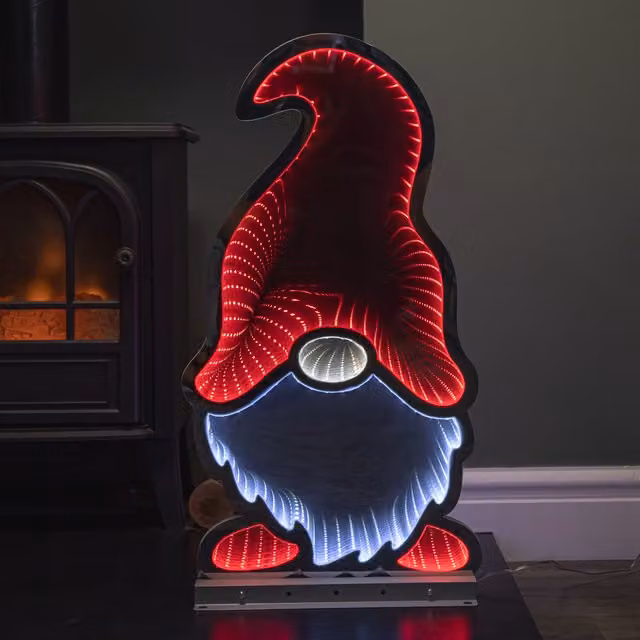 Samuel Alexander 60cm Light Up Christmas Gonk in Red and White Hat with LEDs