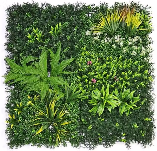 VOGREX Green Artificial Plant Wall Decor, W/H: 100 x 100 cm – 1
