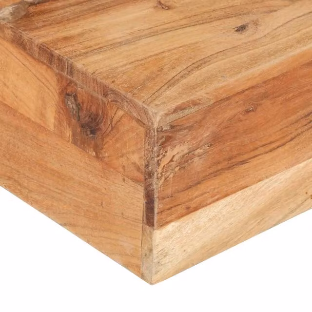 Berkfield Home Beautiful Square Coffee Table in Brown Solid Acacia Wood W/D/H: 80 x 80 x 28 cm – 1