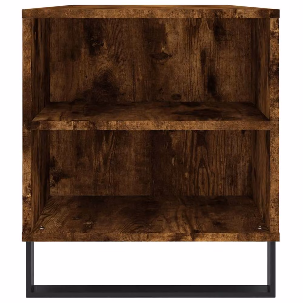 Berkfield Home Modern Rectangular Coffee Table in Smoked Oak Brown, W/D/H: 102 x 44.5 x 50 cm – 3