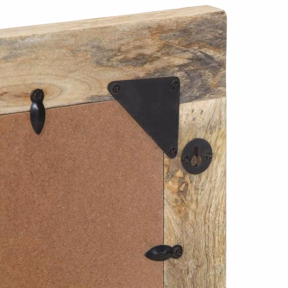 Berkfield Home Rectangular Wall Mirror in Brown Solid Wood and Glass, W: 50 cm, H: 70 cm – 7