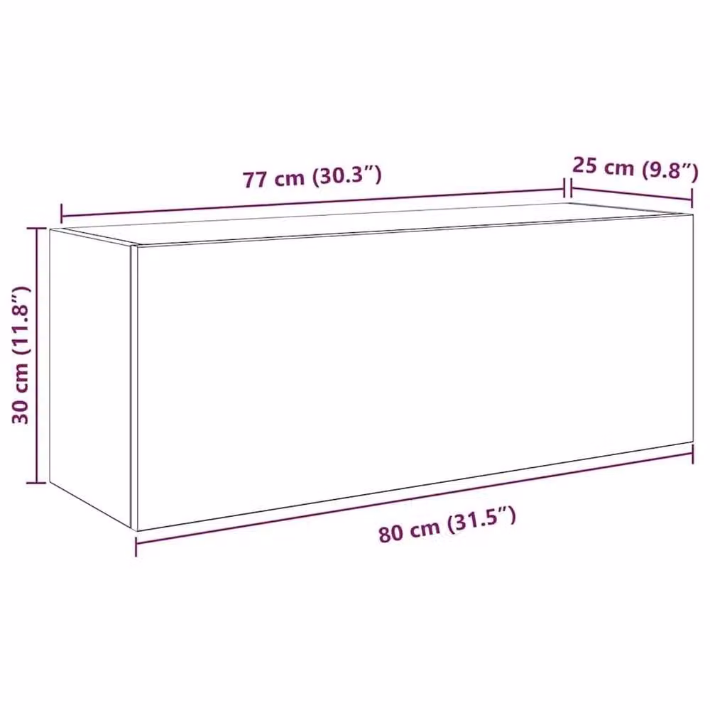 EONLION Wall Cabinet in Concrete Grey, W/D/H: 80 x 25 x 30 cm