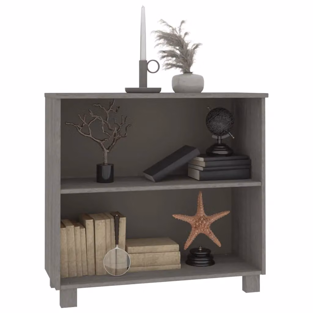 Berkfield Home Hamar Sideboard in Light Grey Solid Pine Wood, W: 85 cm, D: 35 cm, H: 80 cm – 4