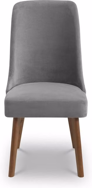 Julian Bowen Huxley High Back Upholstered Dining Chairs, Set of 2, Grey and Walnut – 4