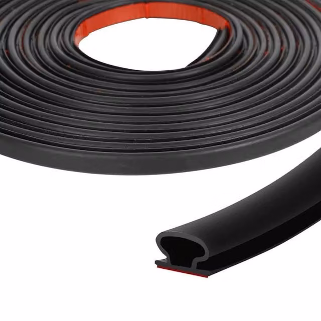 NESTLUNE Self-Adhesive Silicone Door Weather Strip Seal in Black, Profile D, 6 m x 52 mm – 1