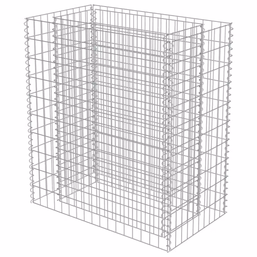 Berkfield Home Silver Galvanised Steel Stone Gabion Raised Bed, W/D/H: 90 x 50 x 100 cm – 2