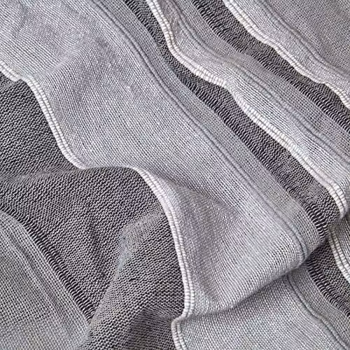 Homescapes Morocco Striped Cotton Throw in Light Grey, W/D/H: 150 x 200 cm – 2
