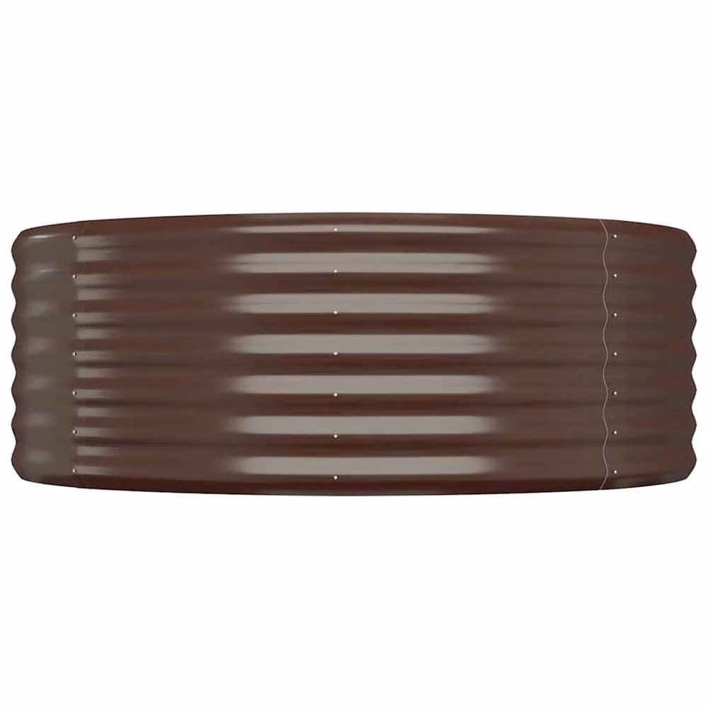 Berkfield Home Garden Brown Powder-coated Steel Raised Bed W/D/H: 100 x 100 x 36 cm – 3