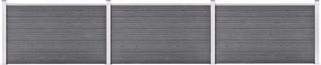 Berkfield Home Grey WPC and Aluminium Garden Fence Panel W: 526 cm, H: 106 cm – 1