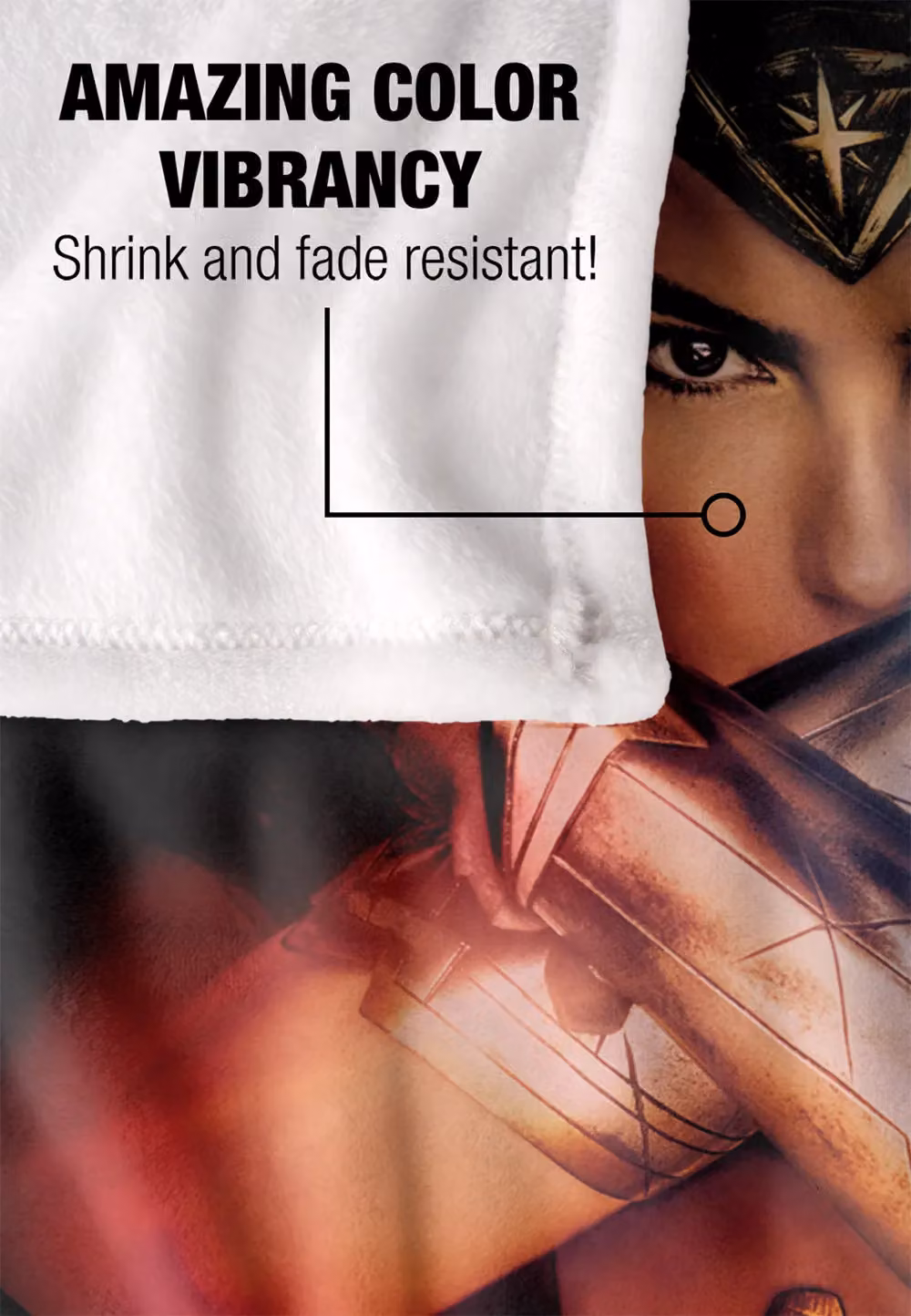Warner Brothers Wonder Woman Silky Touch Super Soft Throw Blanket, White, W: 152 cm, D: 127 cm – 4