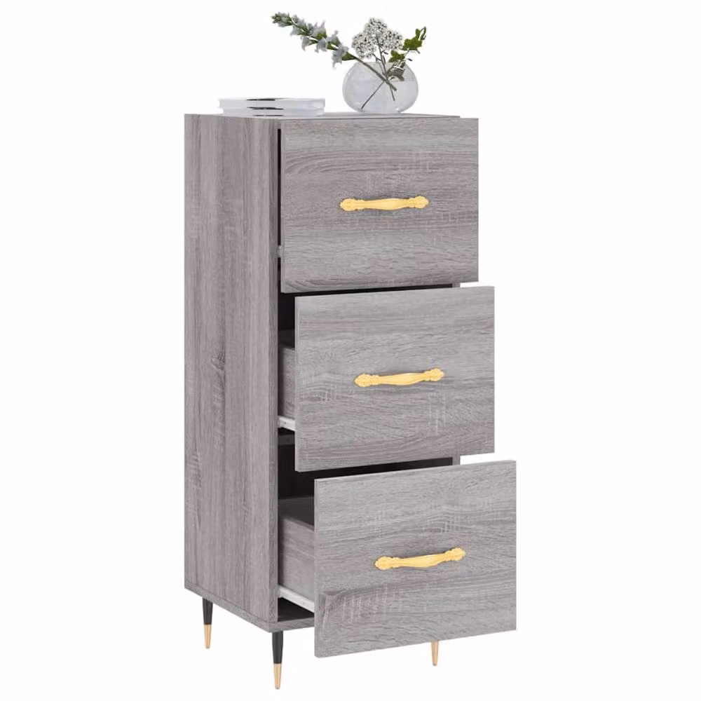 Berkfield Home Grey Sonoma Sideboard in Engineered Wood, W/D/H: 34.5 x 34 x 90 cm – 2