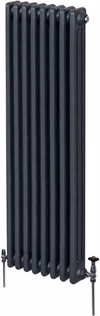 Monstershop Traditional 3 Column Steel Radiator in Anthracite Grey, H: 180 cm, W: 38.2 cm, D: 10 cm