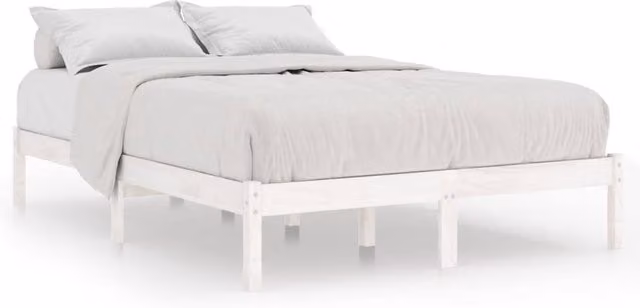 Berkfield Home White Solid Wood Pine Bed Frame W/D/H: 200 x 200 x 31 cm – 1