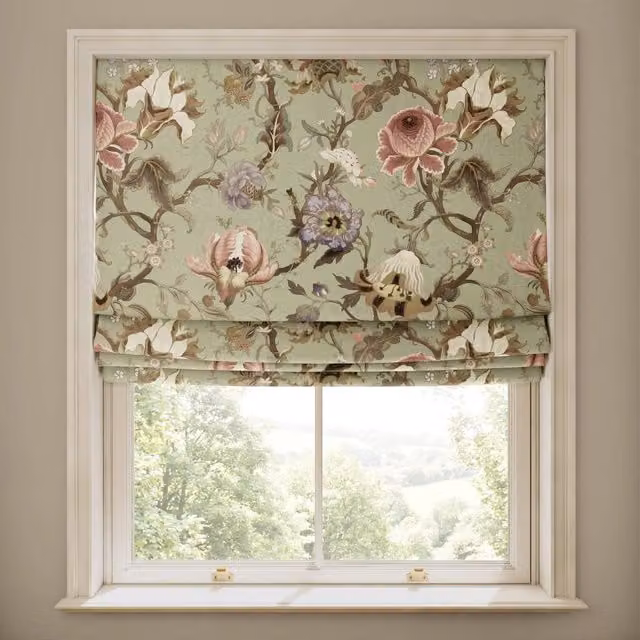 House of Hackney Artemis Floral Cotton Linen Blind in Green
