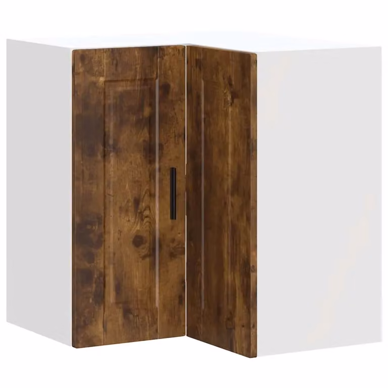 Berkfield Home Porto Modern Wall Mounted Kitchen Corner Cabinet in Smoked Oak Brown