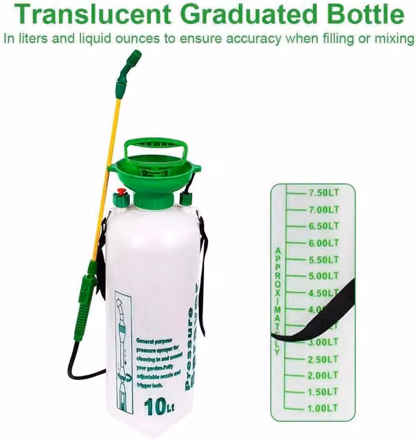 KORVIXA White Manual Pressure Sprayer for Chemical Weed Spray, 1 kg