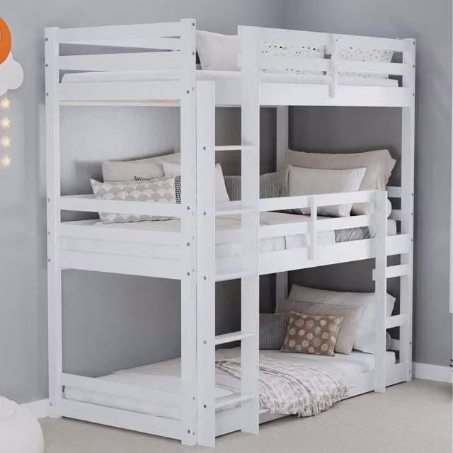 Birlea Tressa Triple Bunk Bed Frame High Sleeper in Grey