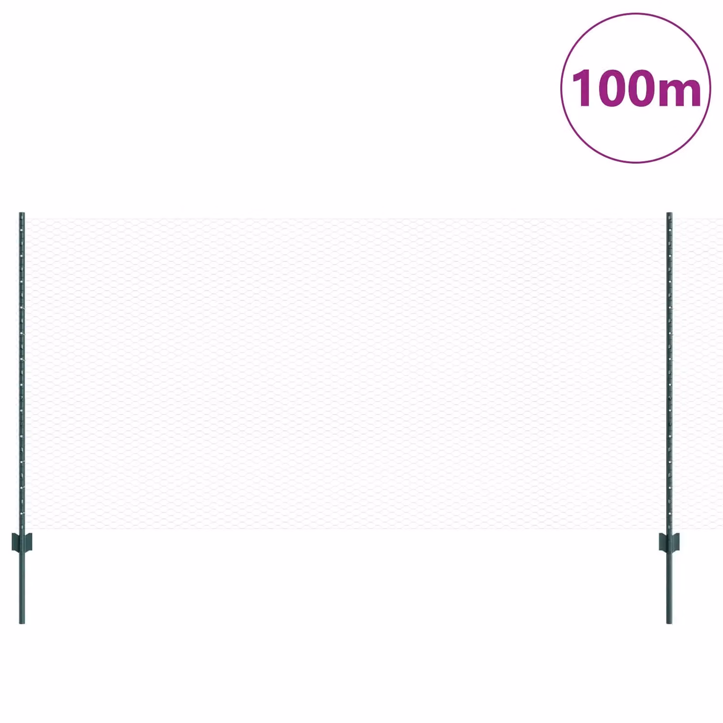 Berkfield Home Green Steel U-Channel Fence Posts and Hexagon Fence Set, 11 Pieces, Height: 120 cm – 2