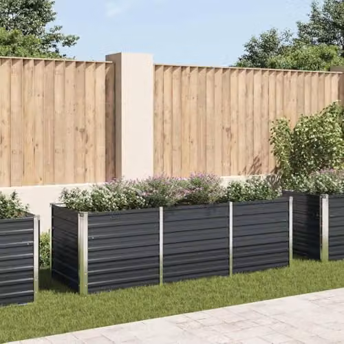 vidaXL Anthracite Galvanised Steel Garden Raised Bed W/D/H: 240 x 80 x 77 cm – 2