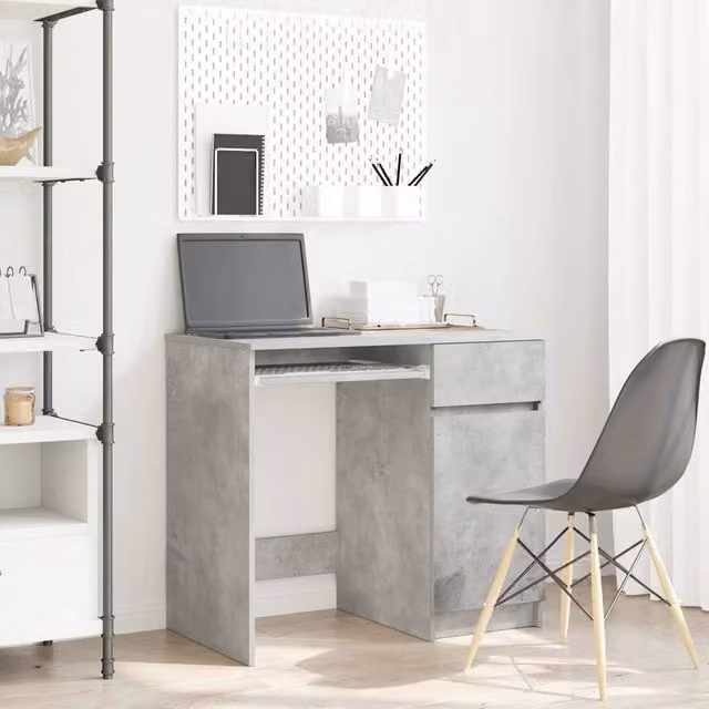 Berkfield Grey Writing Desk in Engineered Wood, W/D/H: 86 x 49 x 76 cm – 1