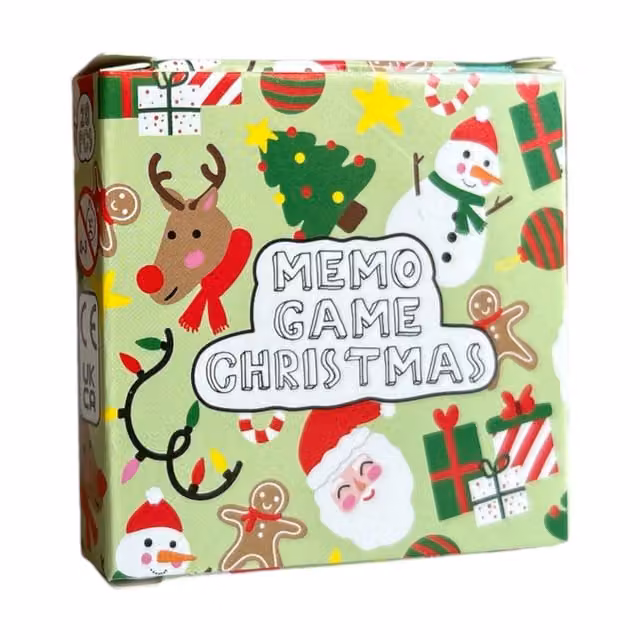 LG-Imports Pack of 12 Christmas Mini Memory Games with 28 Cards, White and Multicolour