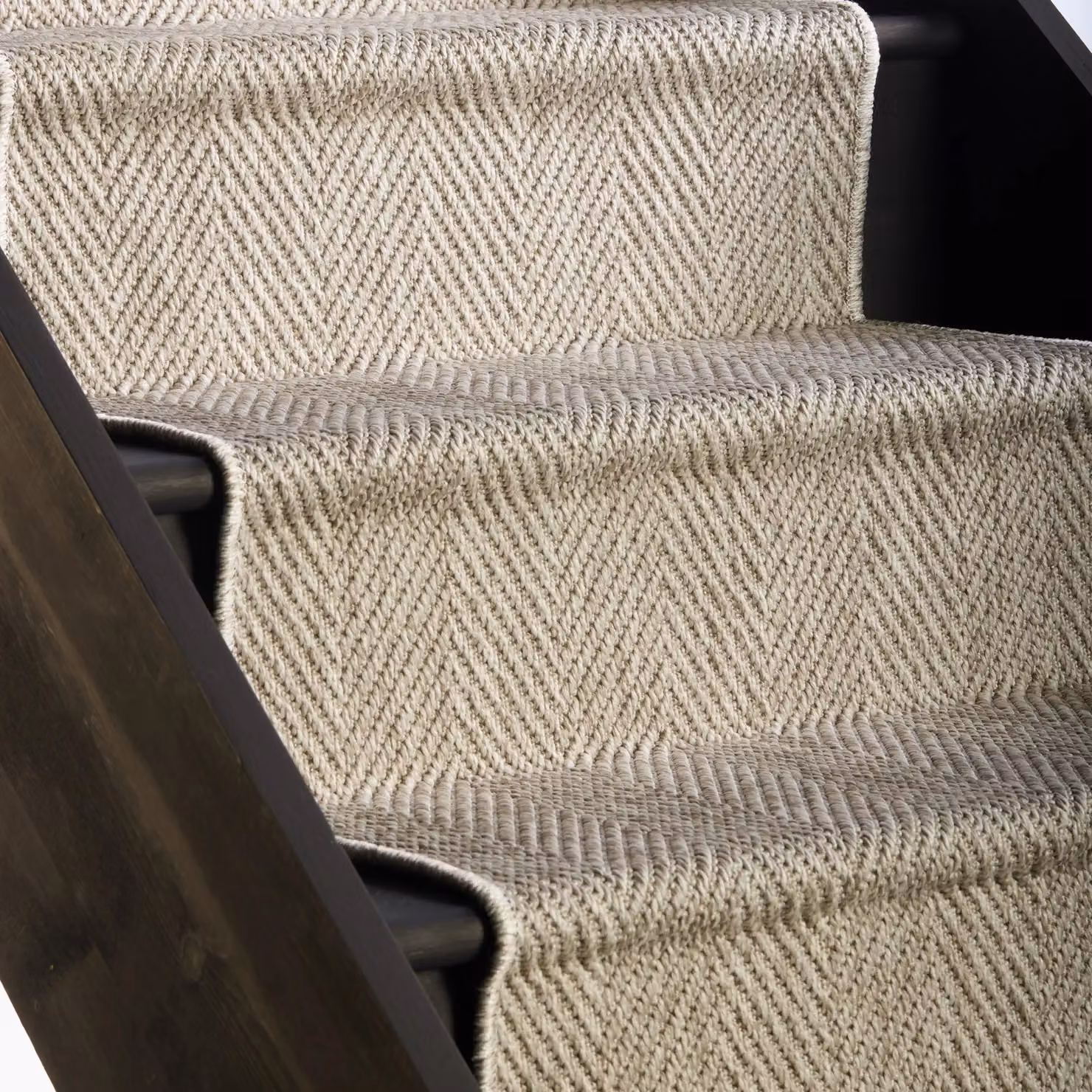 RainbowHome New England Grey Herringbone Stair Runner with Self-Colour Edge, W: 65 cm x L: 700 cm – 2
