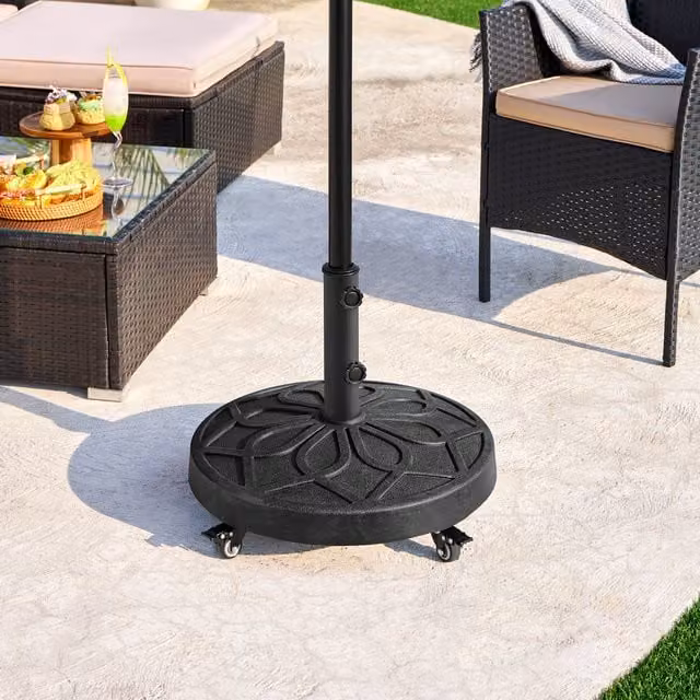 Yaheetech Heavy-Duty Rolling Parasol Base, 20 kg, Black