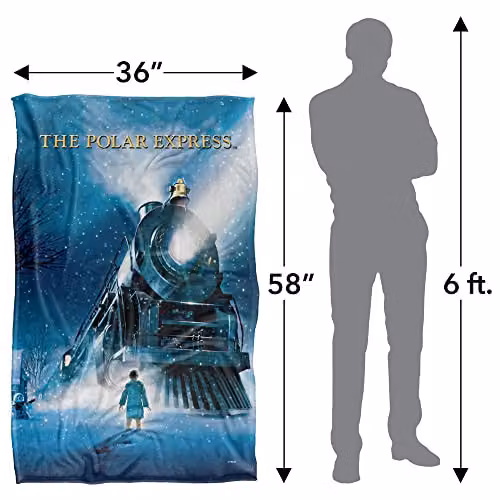 LOGOVISION Polar Express Poster Super Soft Fleece Blanket, Multicolour, W: 91.44 cm, L: 147.32 cm – 4