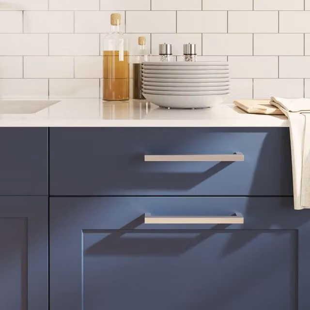 Berkfield Home Brushed Silver Stainless Steel Bar Cabinet Handles, 5 Pack, 192 mm