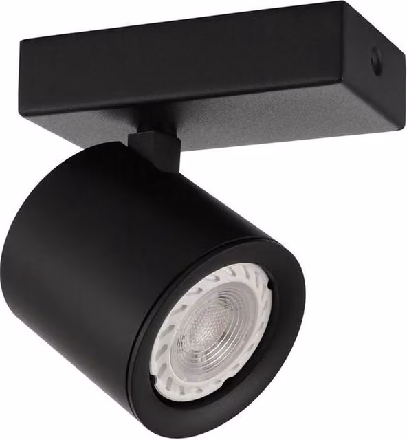 Netlighting Karlota Modern Single Ceiling Spotlight GU10 in Black – 3