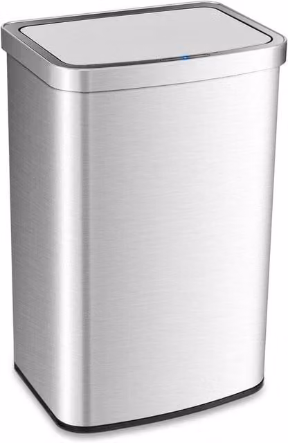 KORVIXA 50L Automatic Trash Can Waste Bin in Silver, Height: 100 cm
