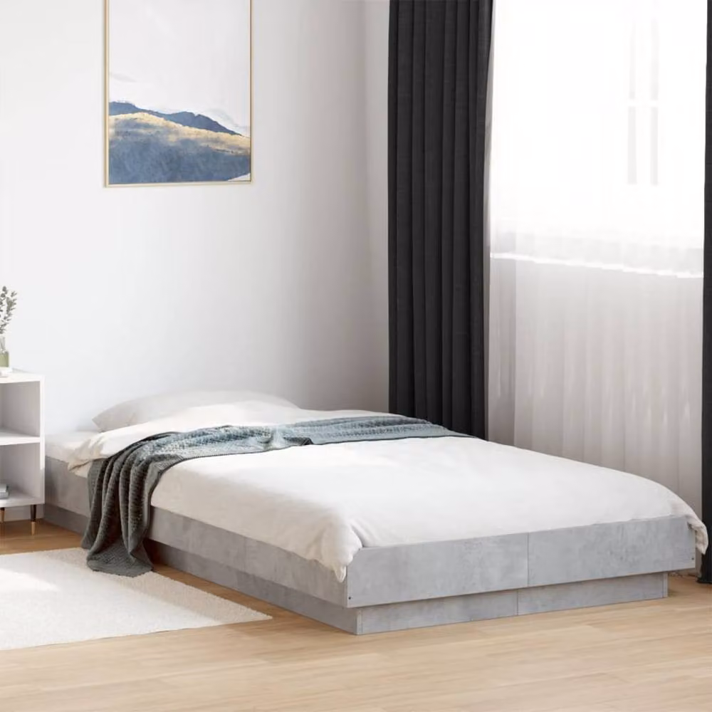 Berkfield Home Modern Bed Frame in Concrete Grey, W/D/H: 90 x 200 cm – 2