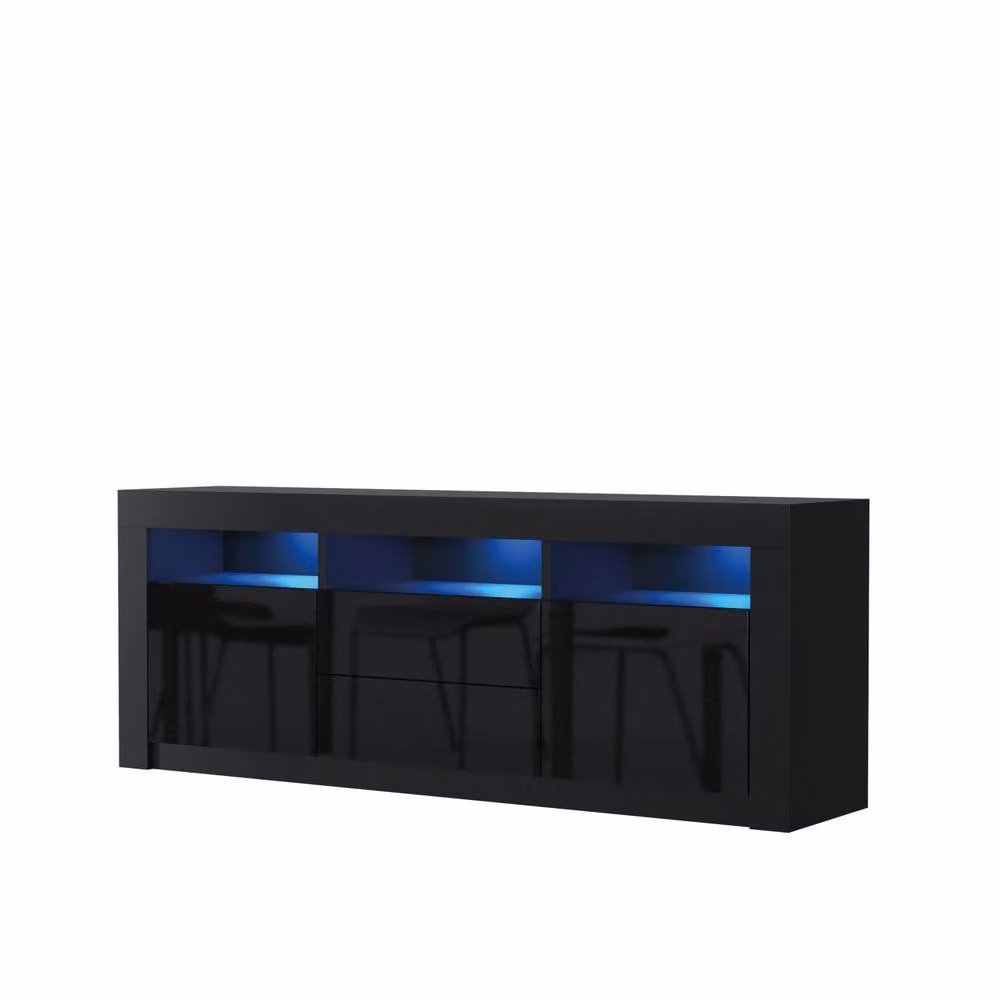 Creative Furniture Shine TV Unit, Black Glossy MDF, W/D/H: 160 x 35 x 60 cm – 4