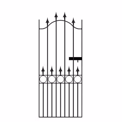 Burbage Iron Craft Balmoral Spear Top Tall Single Gate, Black, W: 106.7 cm, H: 190.5 cm – 2