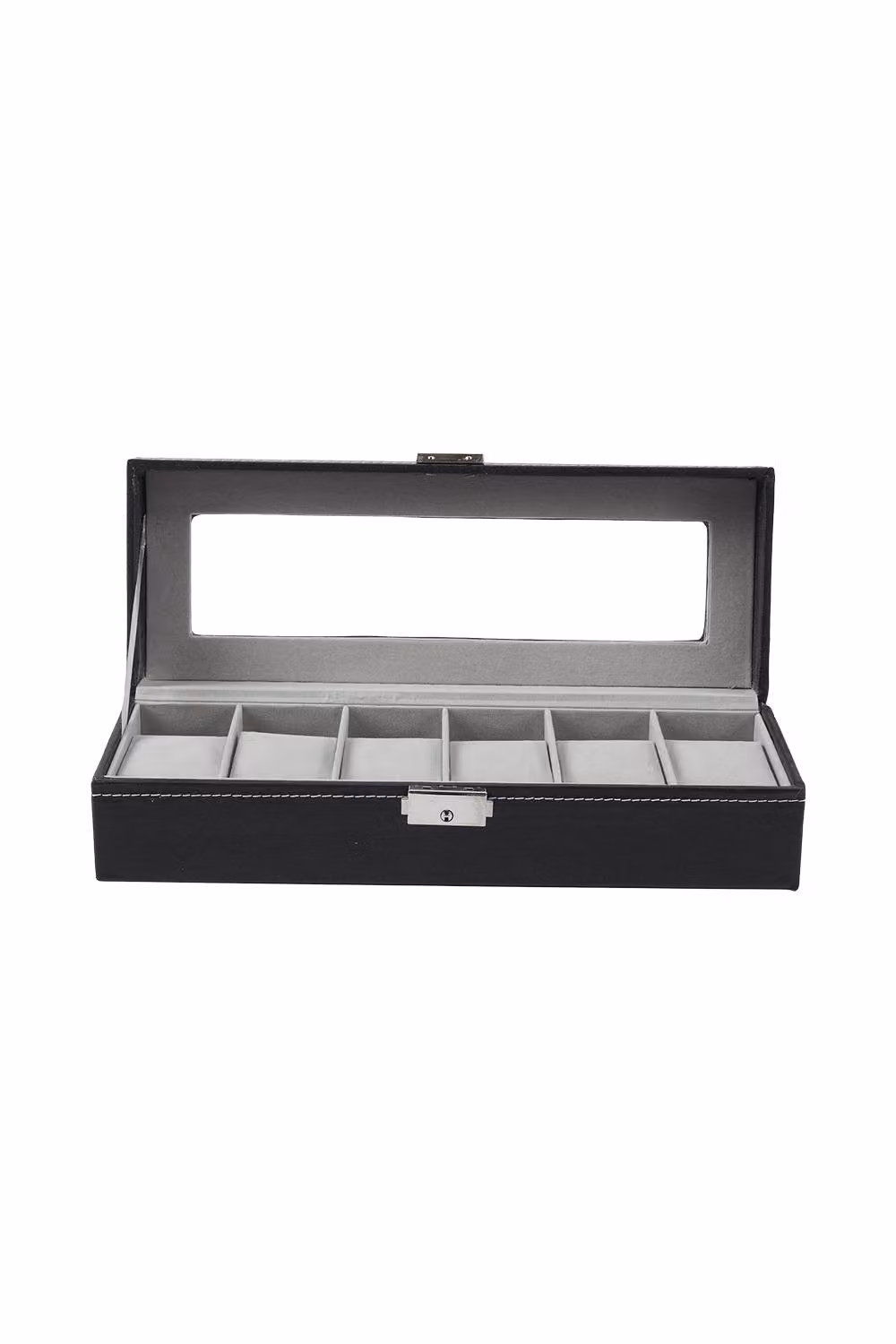 ExtraStar 6 Slot Watch Display Box with Glass Lid in Black – 2