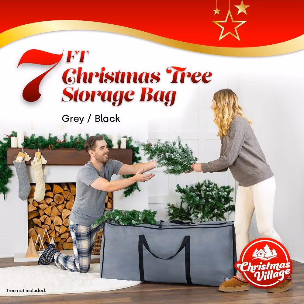 LIVIVO Heavy Duty Christmas Tree Storage Bag for 7ft Trees, Grey – 2