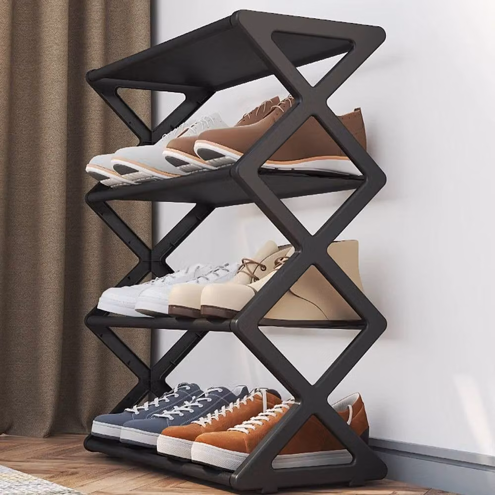 SPETLEK 4 Tier Black Freestanding Shoe Rack Storage Organiser – 2