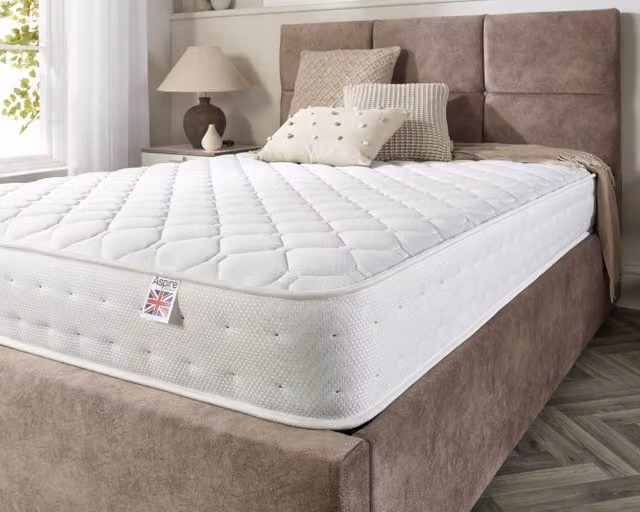 Aspire Quad Layer Pro Hybrid Rolled Mattress with Bonell Springs in White