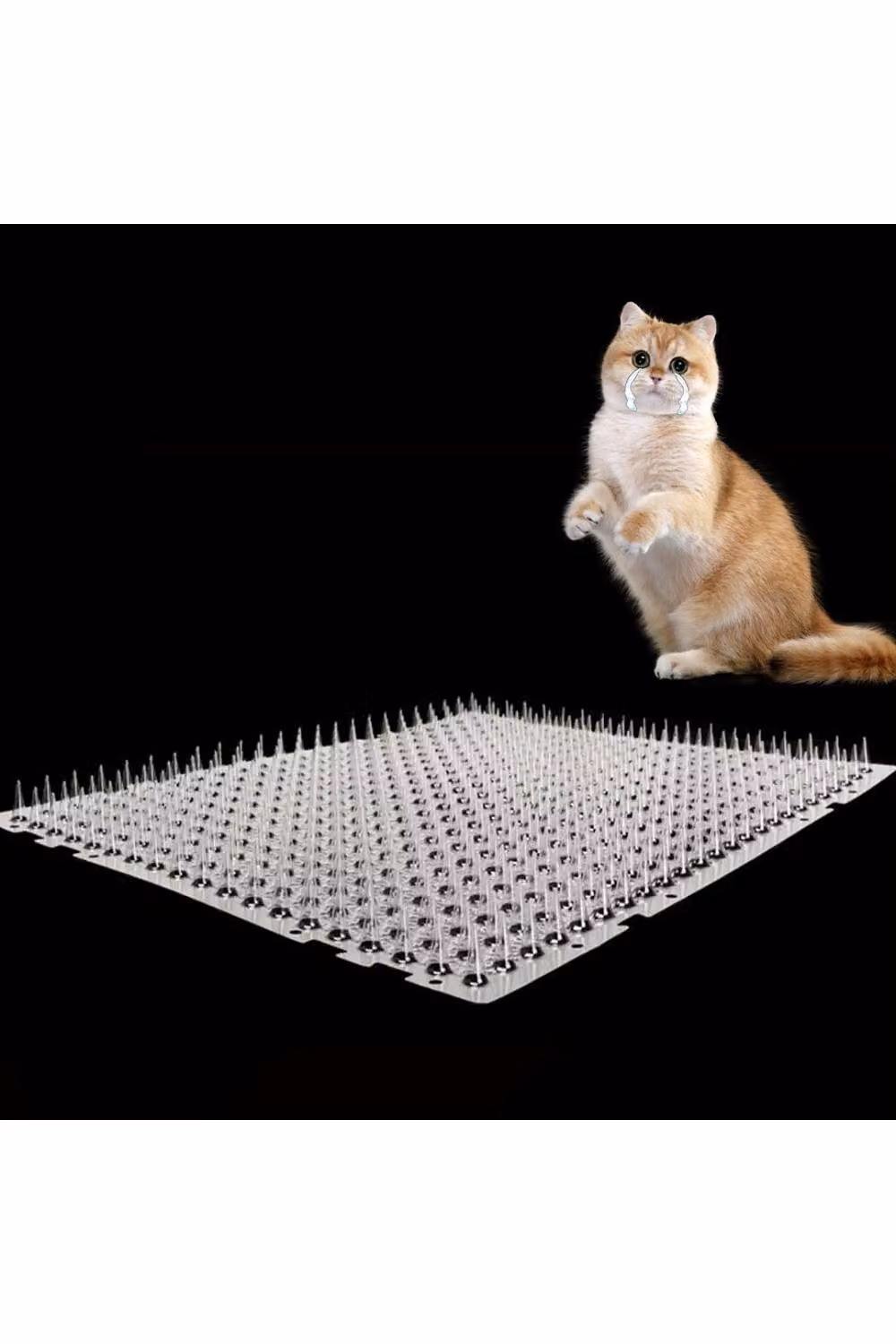KDMD 8 Pack Humane Cat Deterrent Spike Mats in Clear, W: 33 cm, D: 42 cm – 3