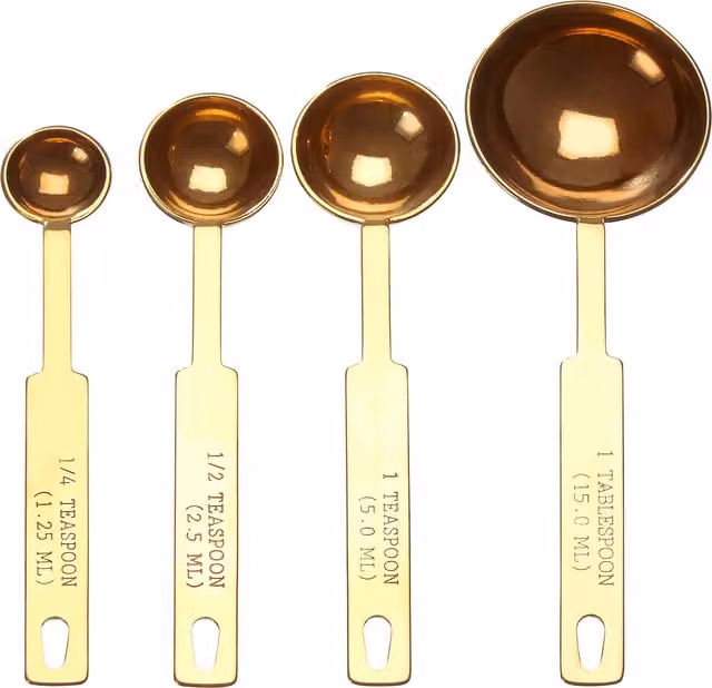 Premier Housewares Alchemist Nesting Measuring Spoons in Rose Gold Stainless Steel