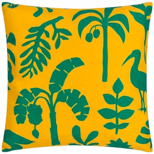 Marula Tropical Floral Outdoor Cushion, Petrol and Turquoise, W/D/H: 43 x 43 x 43 cm – 2