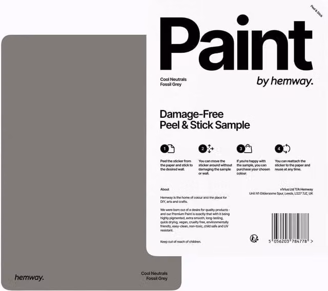 Hemway Chalk Based Furniture Paint A5 Sample in Fossil Grey