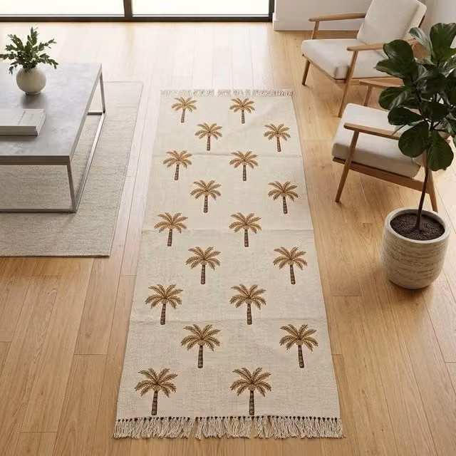 Garden Greatness Floral Boho Rectangular Area Rug in Multicolour and Beige, W: 45 cm, D: 75 cm