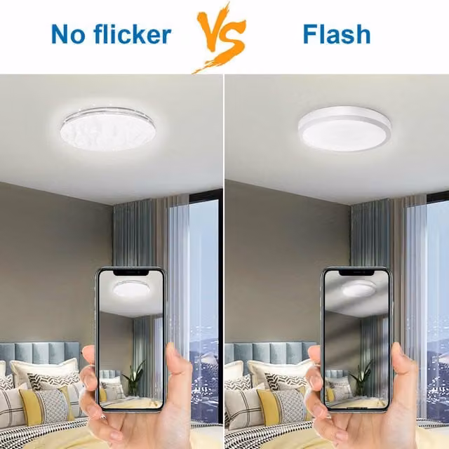 ExtraStar 12W LED Integrated Round Ceiling Flush Light, Cool White, Diameter: 26 cm, White