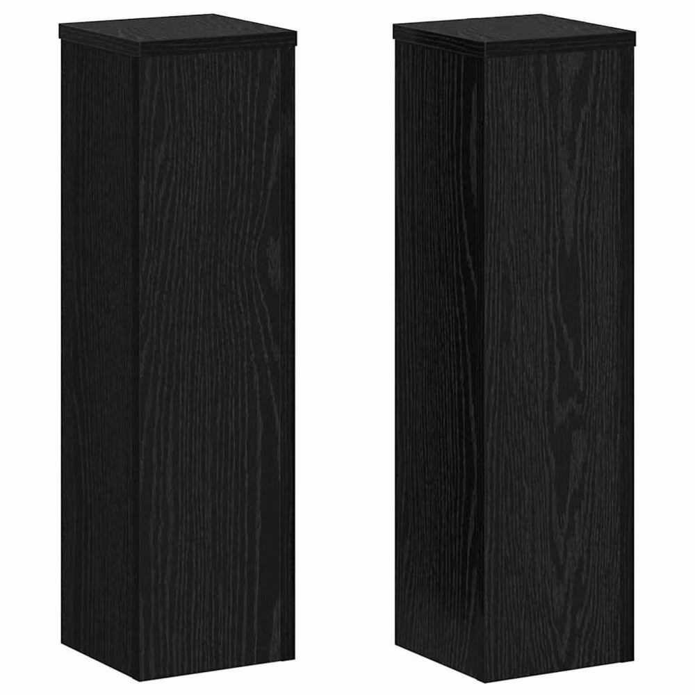 Berkfield Home Set of 2 Black Oak Plant Stands, W/D/H: 17 x 17 x 60 cm – 3