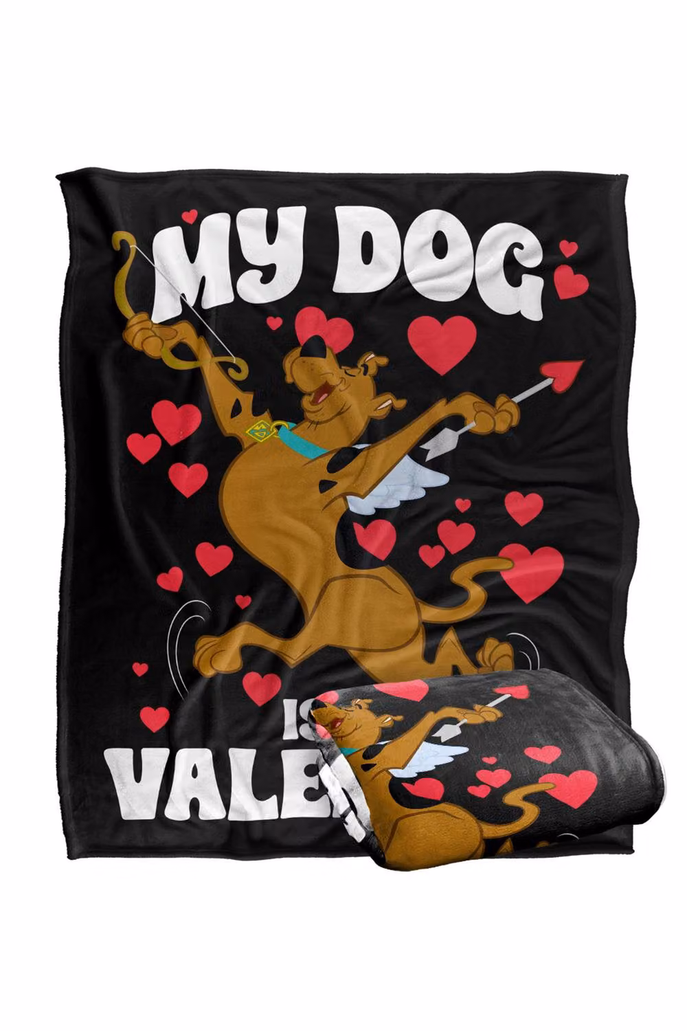 Warner Bros. Scooby Doo My Dog Is My Valentine Super Soft Fleece Throw Blanket, Multicolour – 7