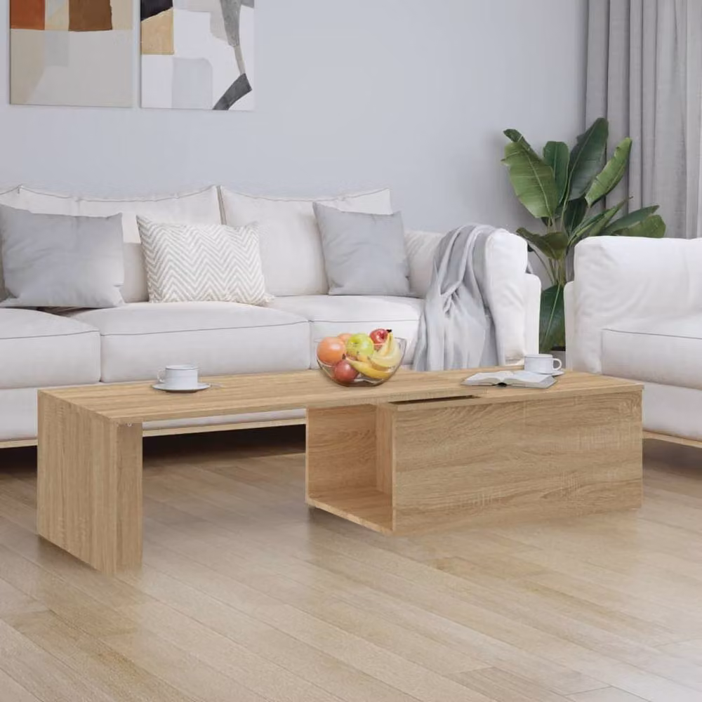 Berkfield Home Sonoma Oak Coffee Table in Light Tan, W: 150 cm, D: 50 cm, H: 35 cm – 2
